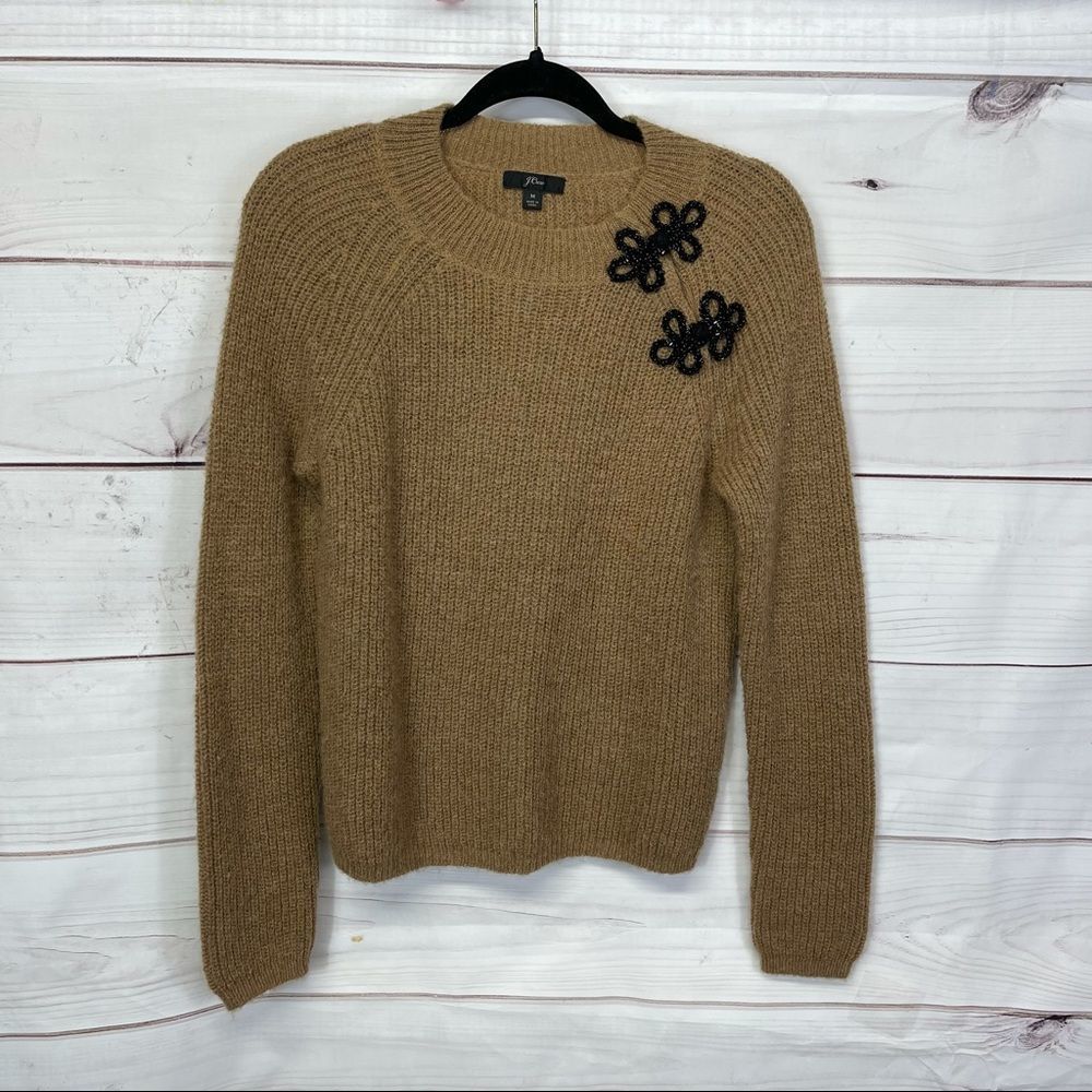 J.Crew Ribbed Sweater with Beaded Clasp - Picture 2 of 6